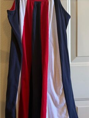 The Children's Place Red, White & Navy Striped Casual Dress